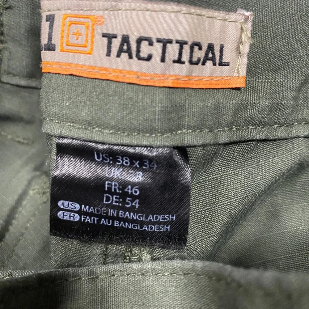 5.11 Tactical Cargo Pants Mens 38x34 Green Cotton Canvas Work Trousers 74273-190 - Picture 3 of 6